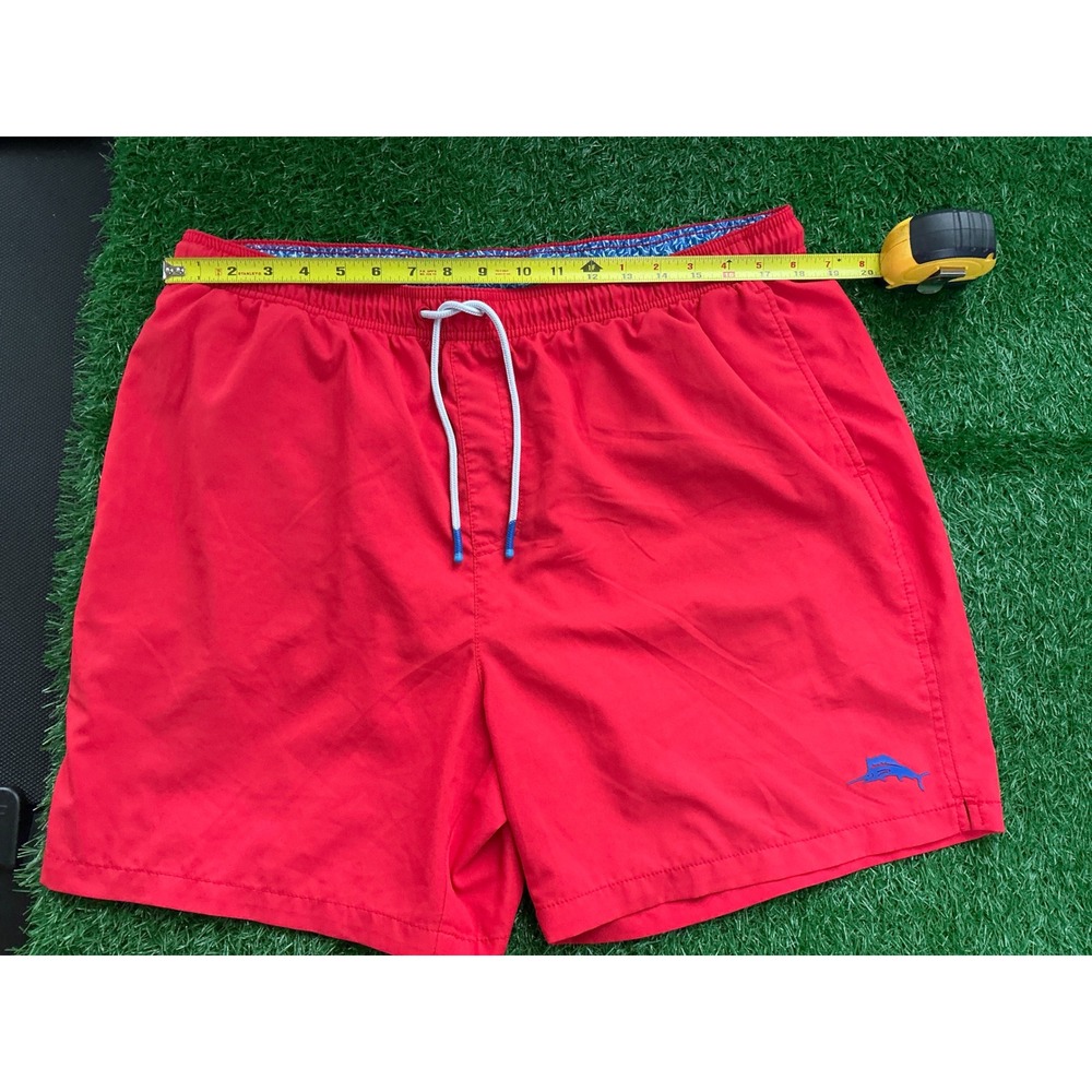 Tommy Bahama Mens XL Naples Swim Trunks Red Marlin Logo Recycled Board Shorts